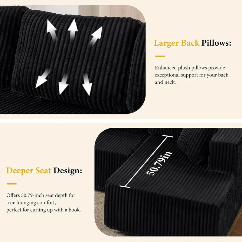 U-Shape Modular Sectional Couch Sofa