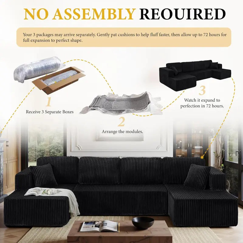 U-Shape Modular Sectional Couch Sofa