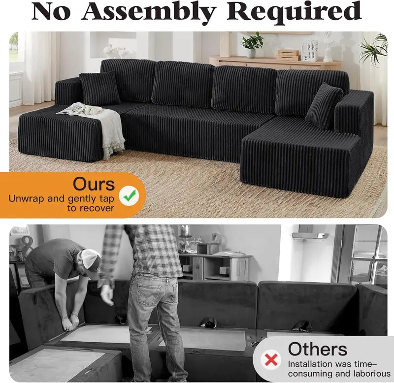 U-Shape Modular Sectional Couch Sofa