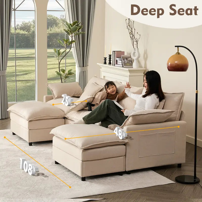 U-Shaped Modular Sectional Sofa