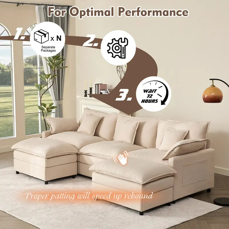 U-Shaped Modular Sectional Sofa